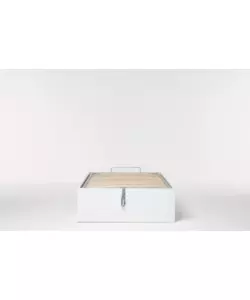 Letto singolo "bed box" bianco con rete e contenitore, 90x190 cm